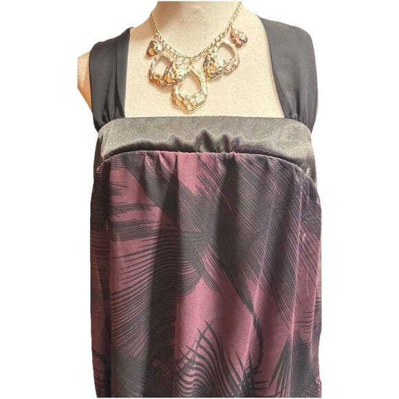 Vanity Junior Girls L Black Purple 100% Polyester Sleeveless Baby Doll Top Y2K - Picture 2 of 7